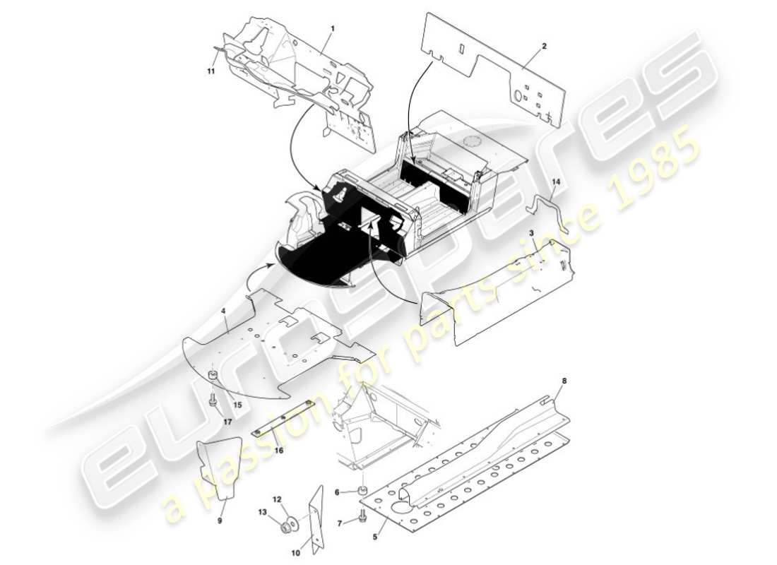 a part diagram from the aston martin vanquish parts catalogue