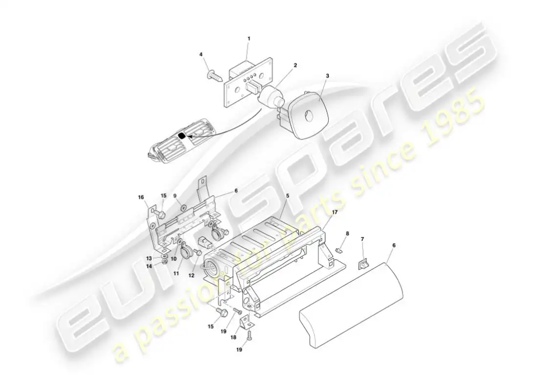 aston martin vanquish (2006) fascia & trim parts diagram