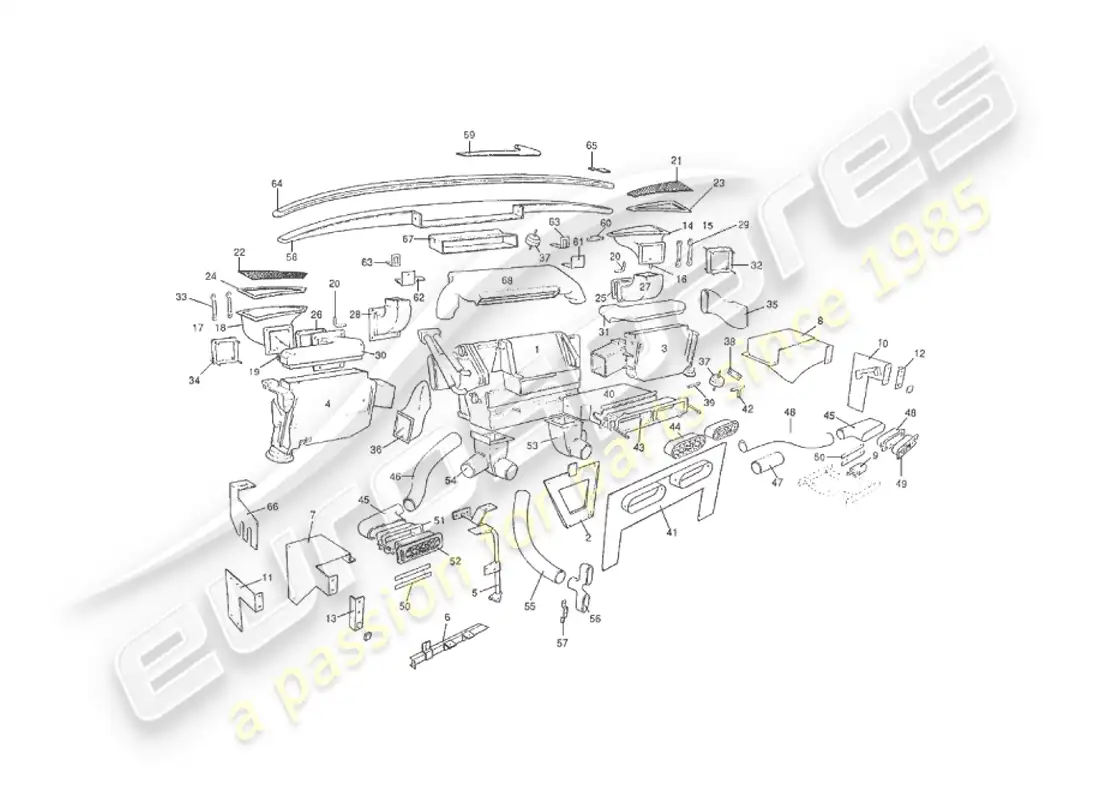 aston martin v8 virage (2000) interior installation parts diagram