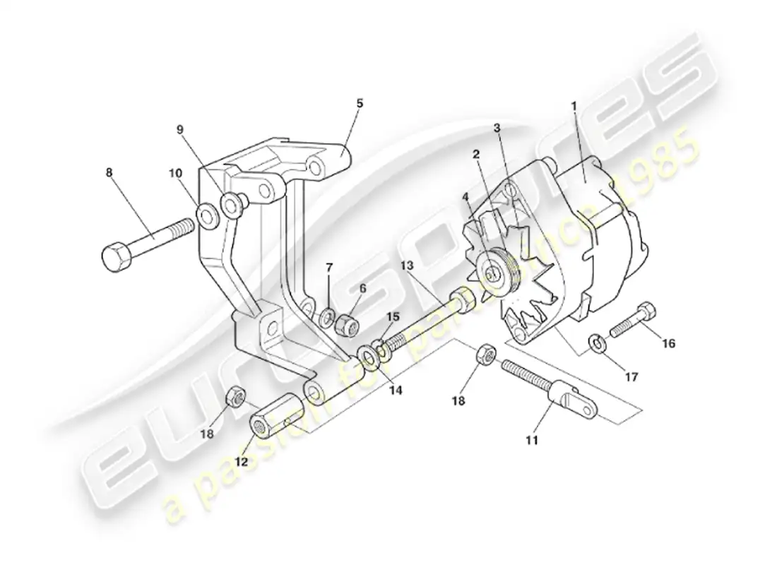 aston martin v8 virage (1999) generator parts diagram