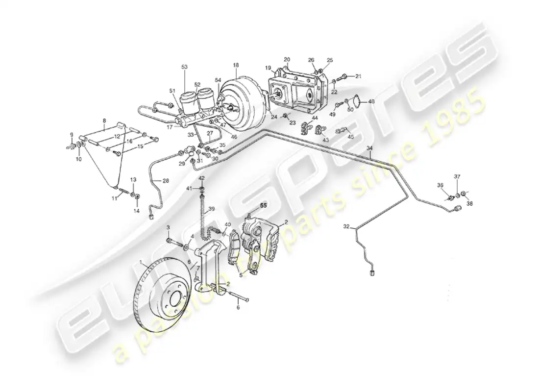 aston martin v8 virage (1999) front brakes parts diagram