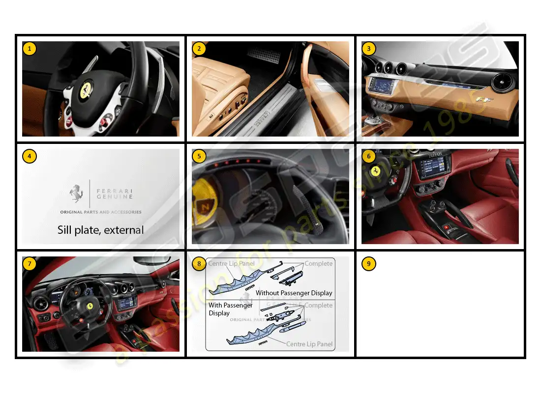 ferrari ff (accessories) interior - general parts diagram