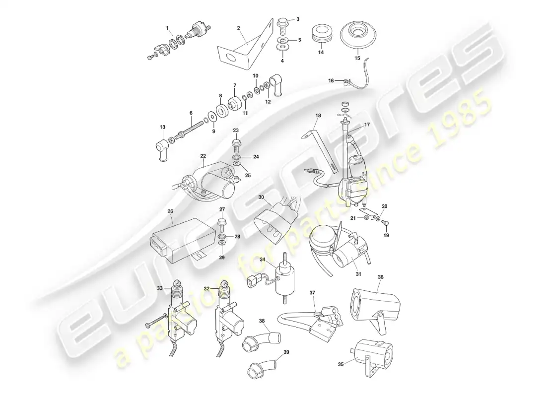 aston martin v8 virage (1999) components & wiring parts diagram
