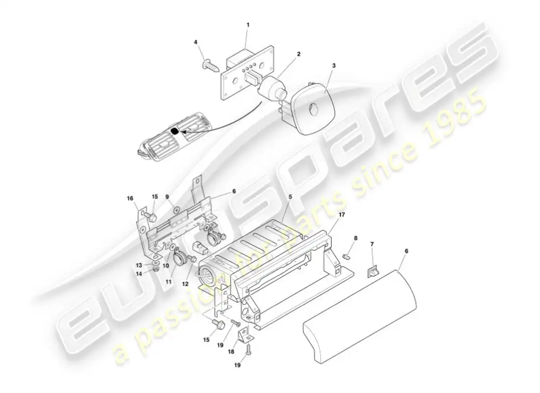 aston martin vanquish (2007) fascia & trim parts diagram