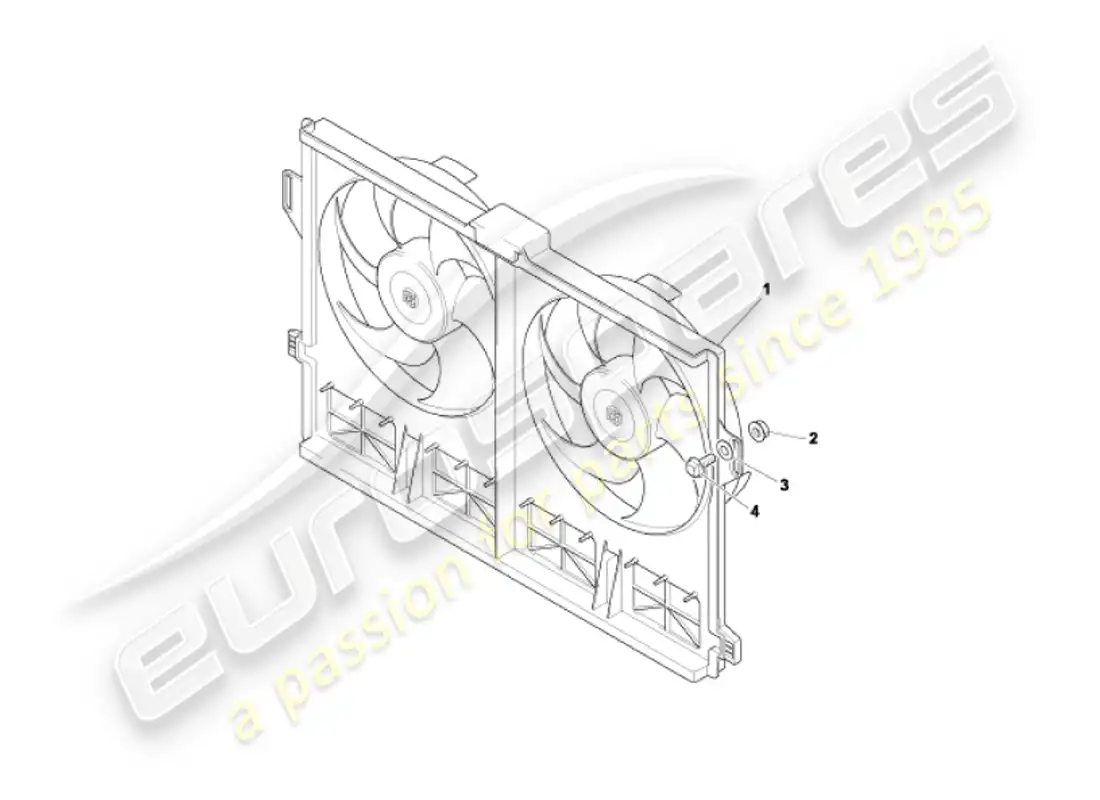 aston martin vanquish (2003) cooling fan cowling parts diagram