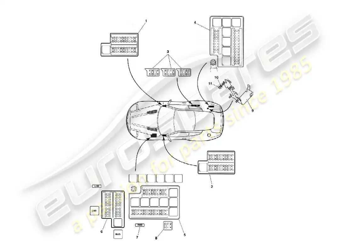 aston martin vanquish (2007) fuses parts diagram