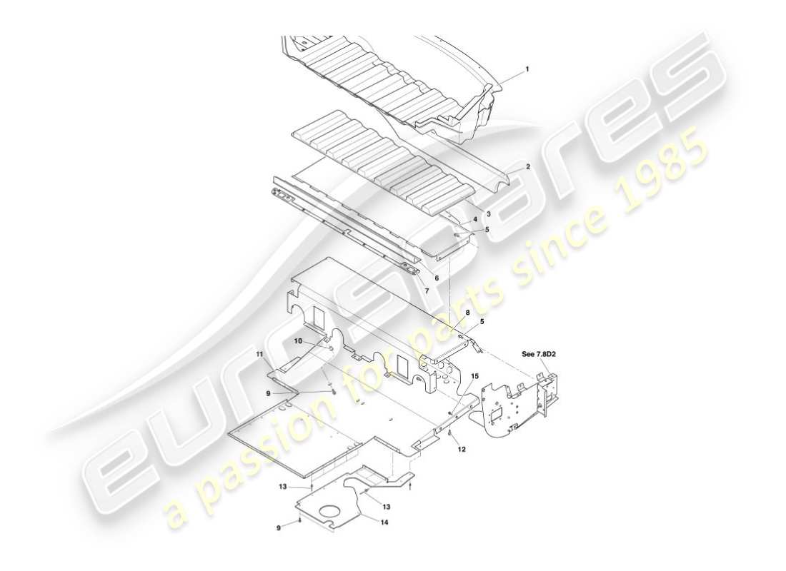 aston martin vanquish (2006) heat deflectors & shields part diagram