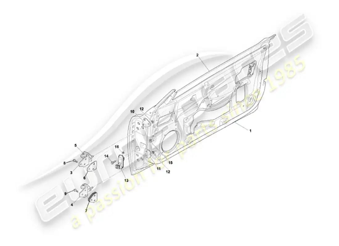 aston martin vanquish (2003) doors parts diagram
