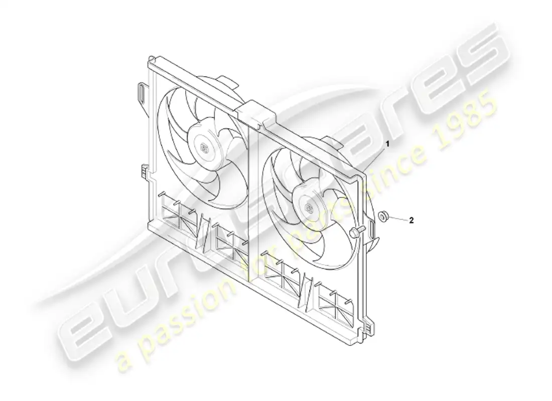 aston martin db7 vantage (1999) radiator & fan cowl part diagram