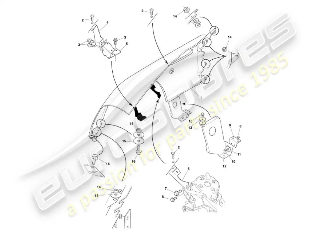 aston martin vanquish (2007) front wings parts diagram