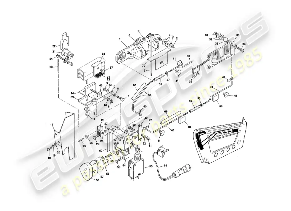 a part diagram from the aston martin v8 volante parts catalogue
