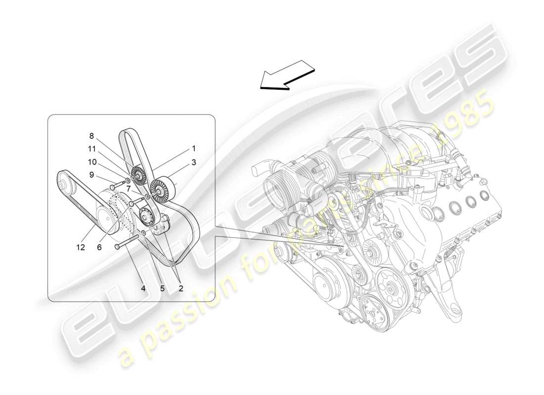 a part diagram from the maserati granturismo mc stradale (2013) parts catalogue