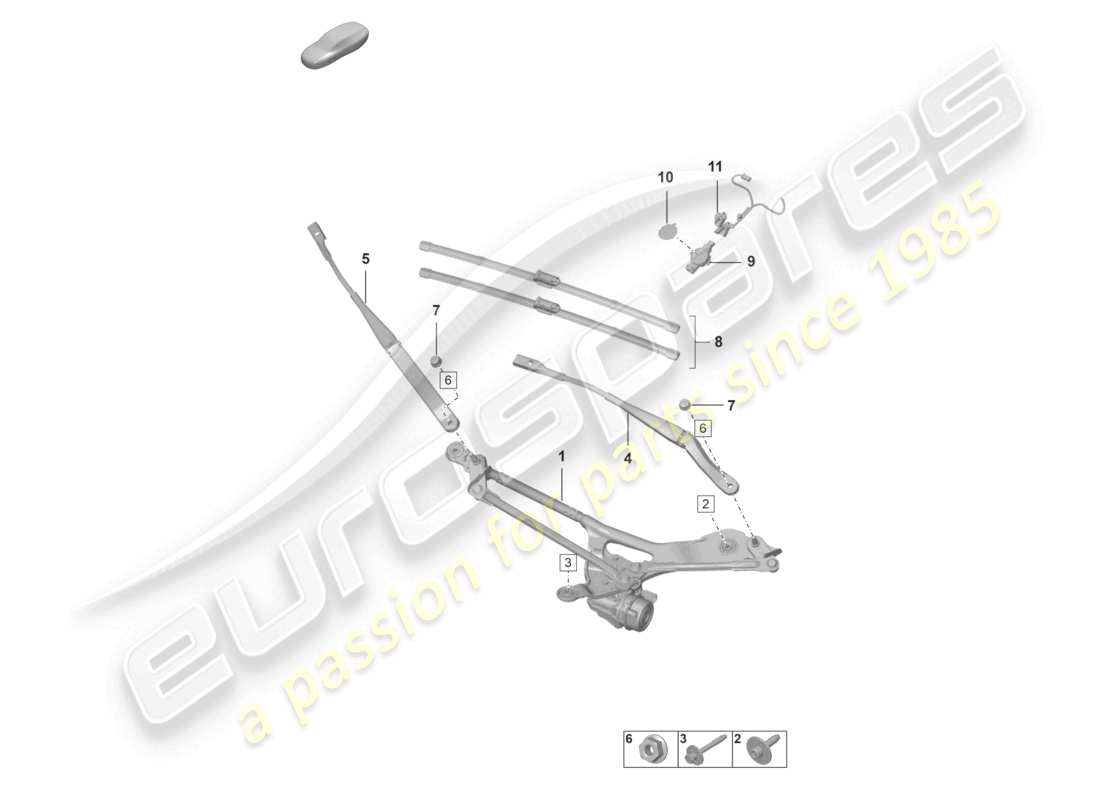 a part diagram from the porsche 992 parts catalogue