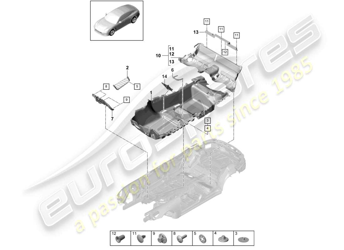 a part diagram from the porsche 2021 (panamera 971-1) parts catalogue