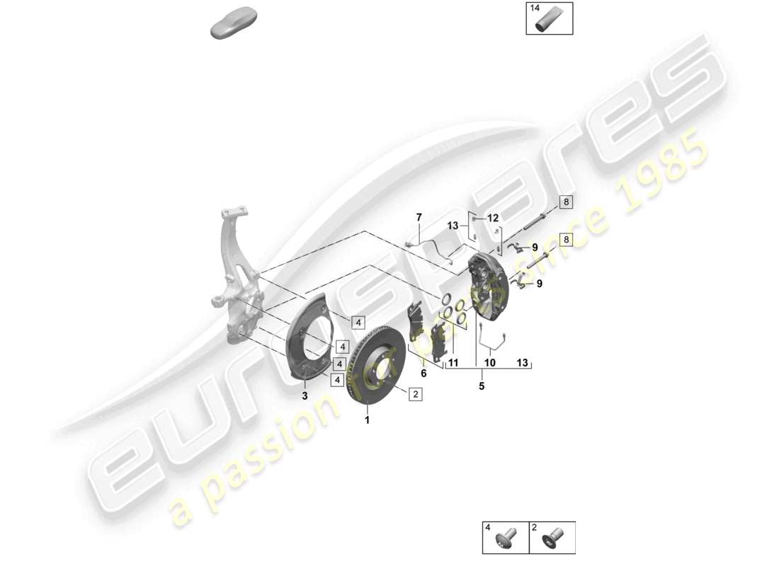 a part diagram from the porsche 2025 (macan-e) parts catalogue