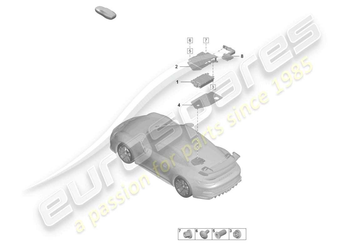 a part diagram from the porsche 2022 (992-1 gt3/rs/st) parts catalogue