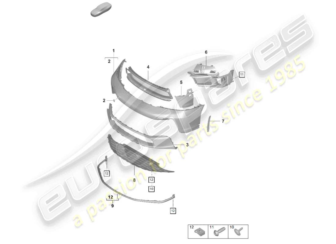 a part diagram from the porsche 2021 (992-1 gt3/rs/st) parts catalogue
