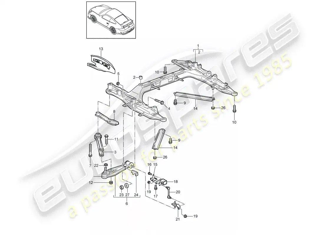 a part diagram from the porsche 997 parts catalogue