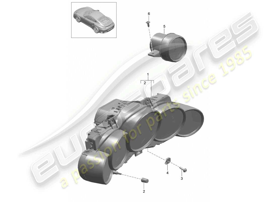 a part diagram from the porsche 991 parts catalogue