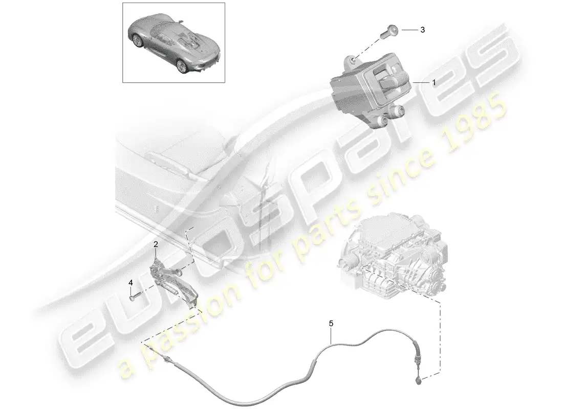 a part diagram from the porsche 918 spyder parts catalogue