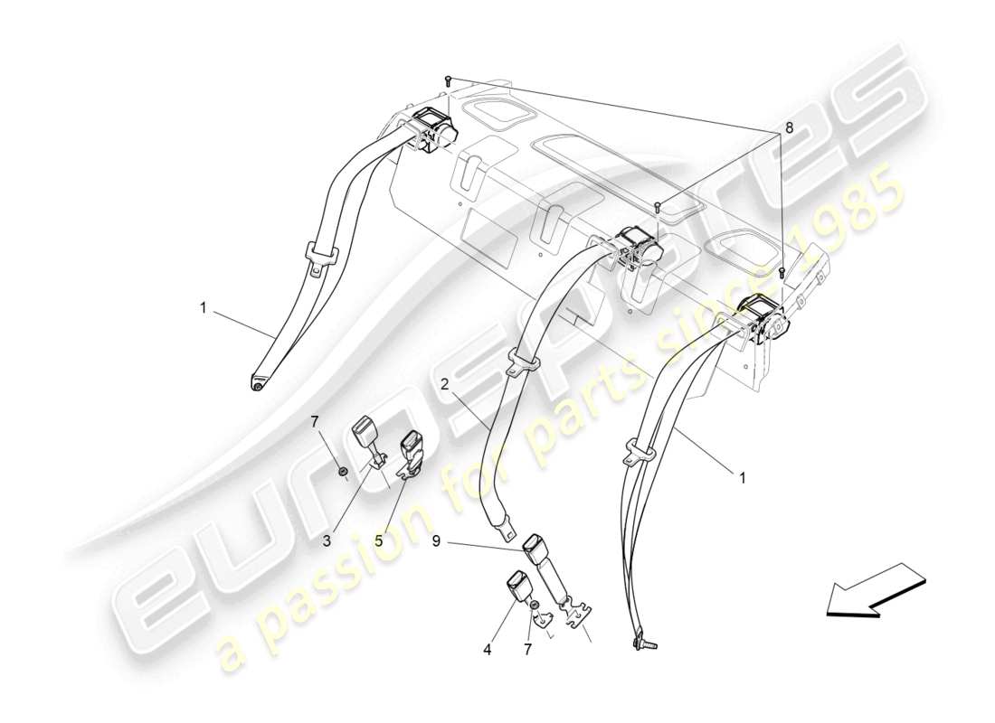 a part diagram from the maserati ghibli (2015) parts catalogue