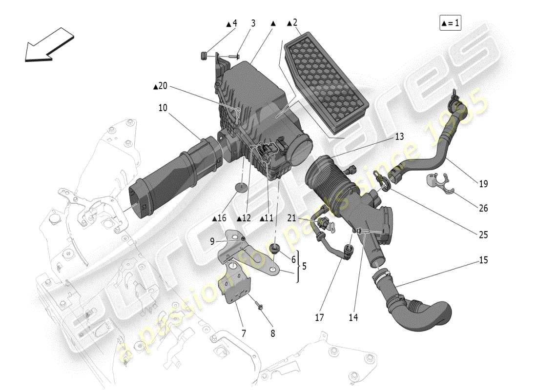a part diagram from the maserati grecale parts catalogue