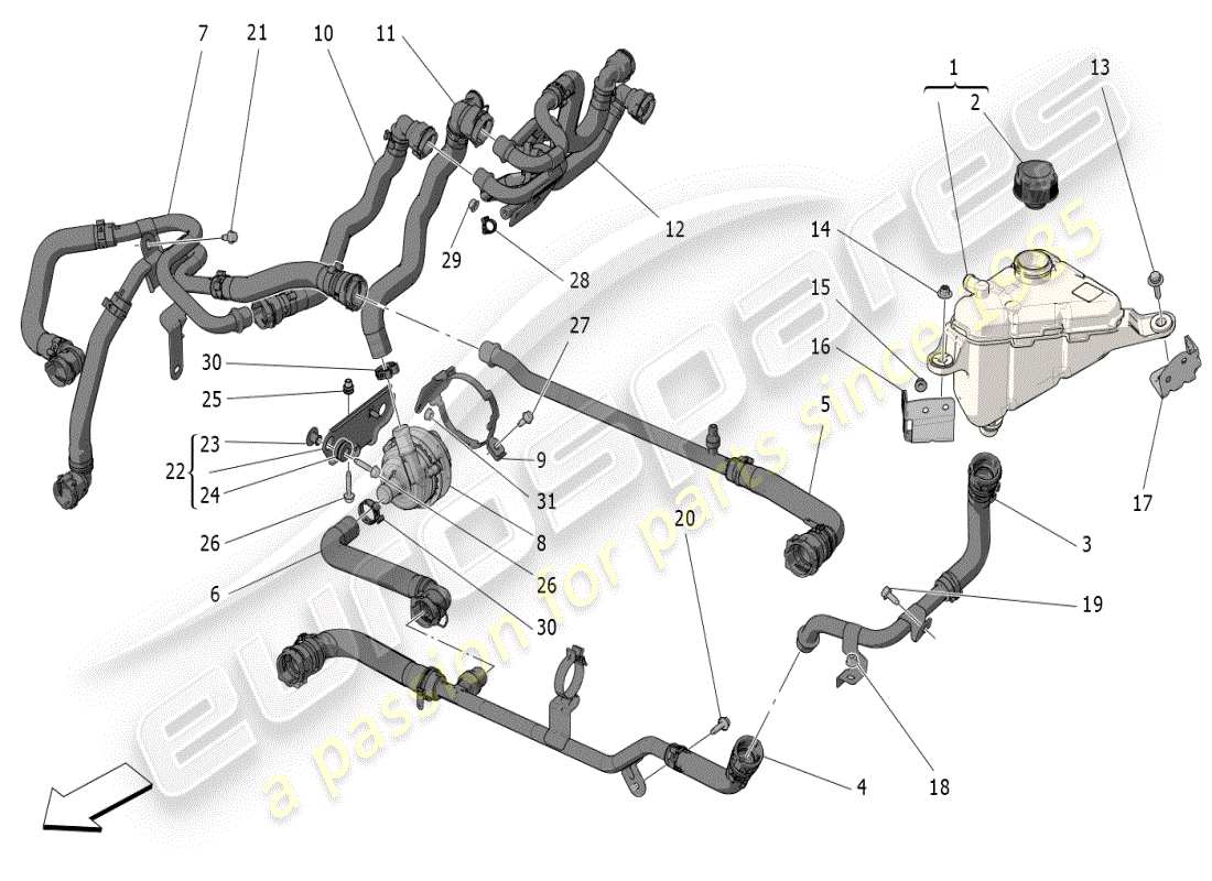 a part diagram from the maserati grecale modena (2023) parts catalogue