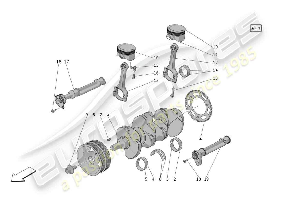 a part diagram from the maserati grecale gt (2023) parts catalogue