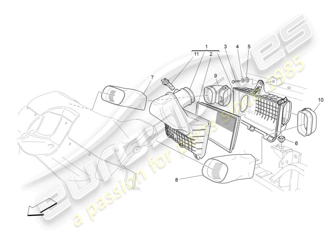 a part diagram from the maserati grancabrio mc (2013) parts catalogue