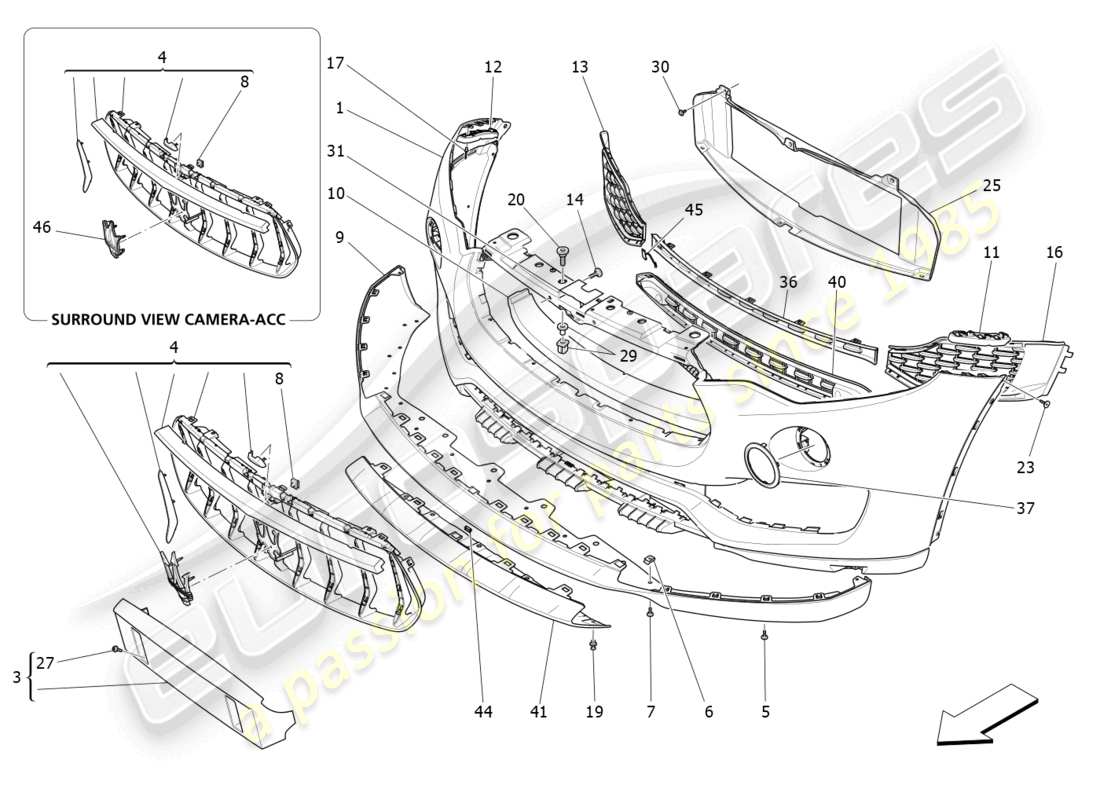 a part diagram from the Maserati Levante (2018) parts catalogue