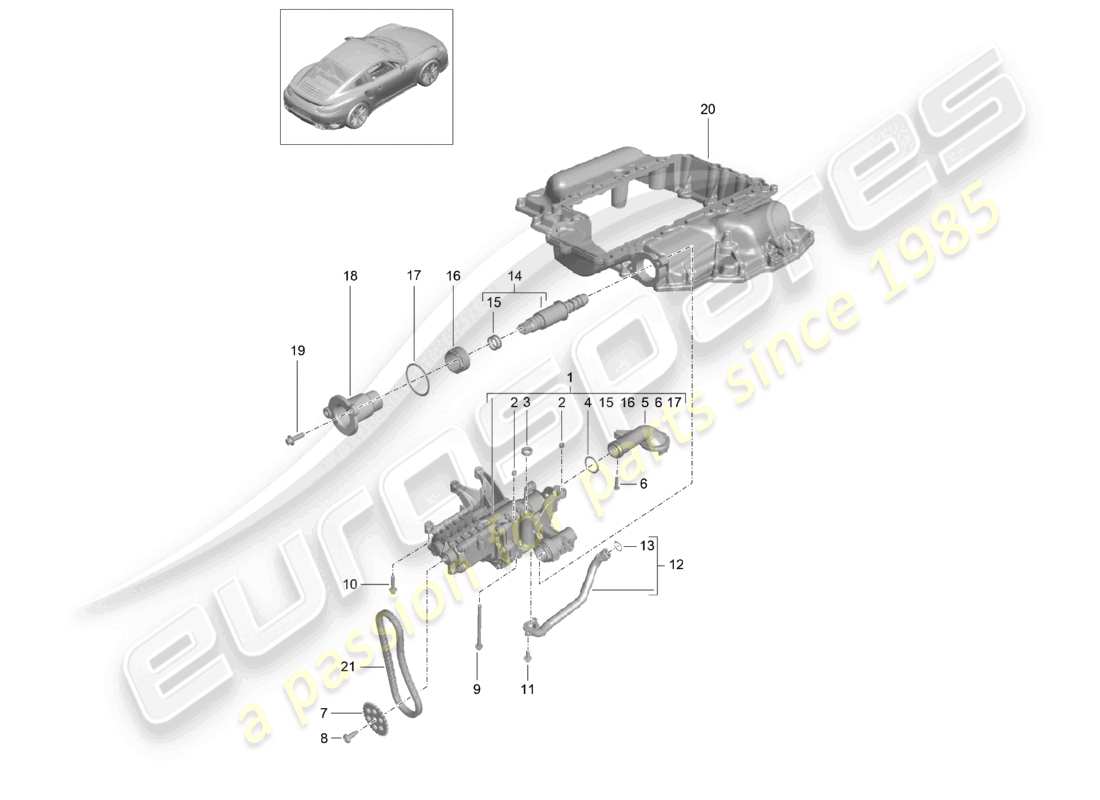 VIEW PARTS DIAGRAMS FROM THE PORSCHE 991 PARTS CATALOGUE a part diagram from the porsche 991 parts catalogue