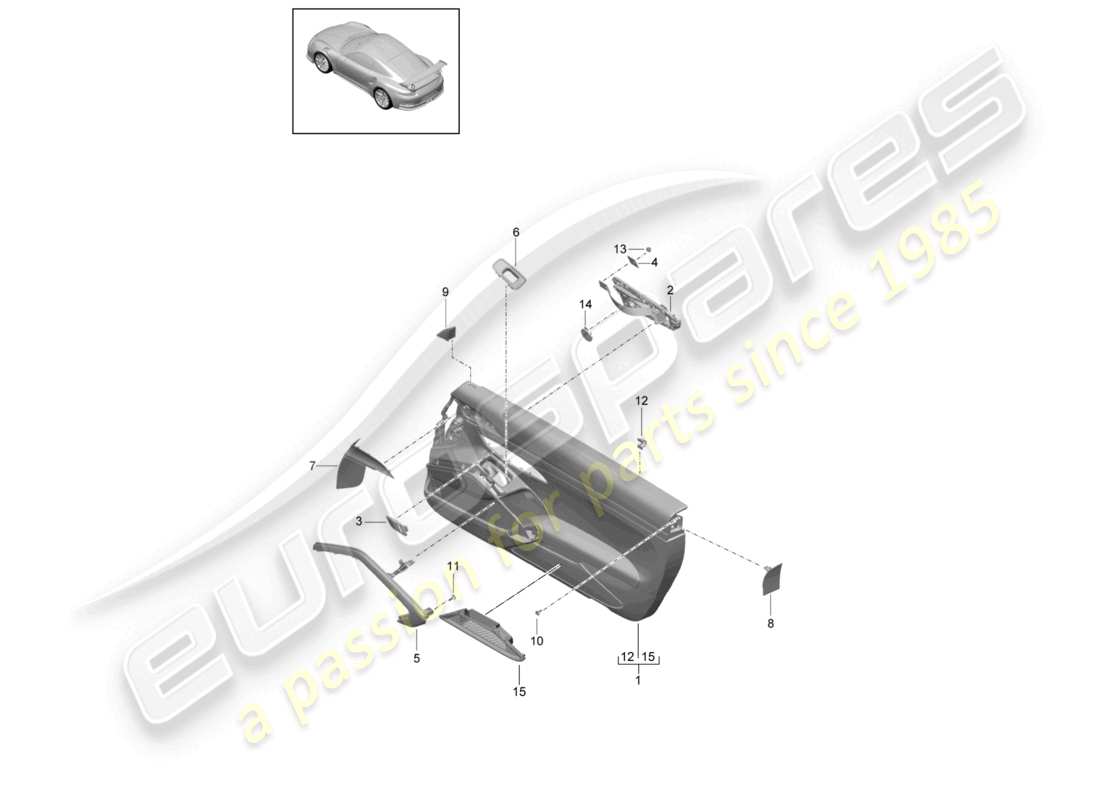 porsche 2021 (991-2 r/gt3/rs) door panel gt3 ii rs accessories >mj 2019 part diagram