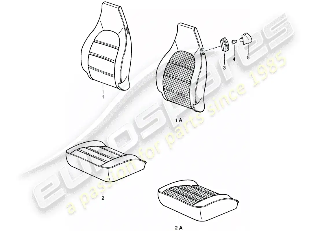 porsche 1984 (928) front seat - cover - heater element - d - mj 1985>> parts diagram
