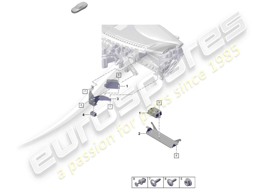 porsche 2025 (992-2 gt3) emergency call loudspeaker part diagram