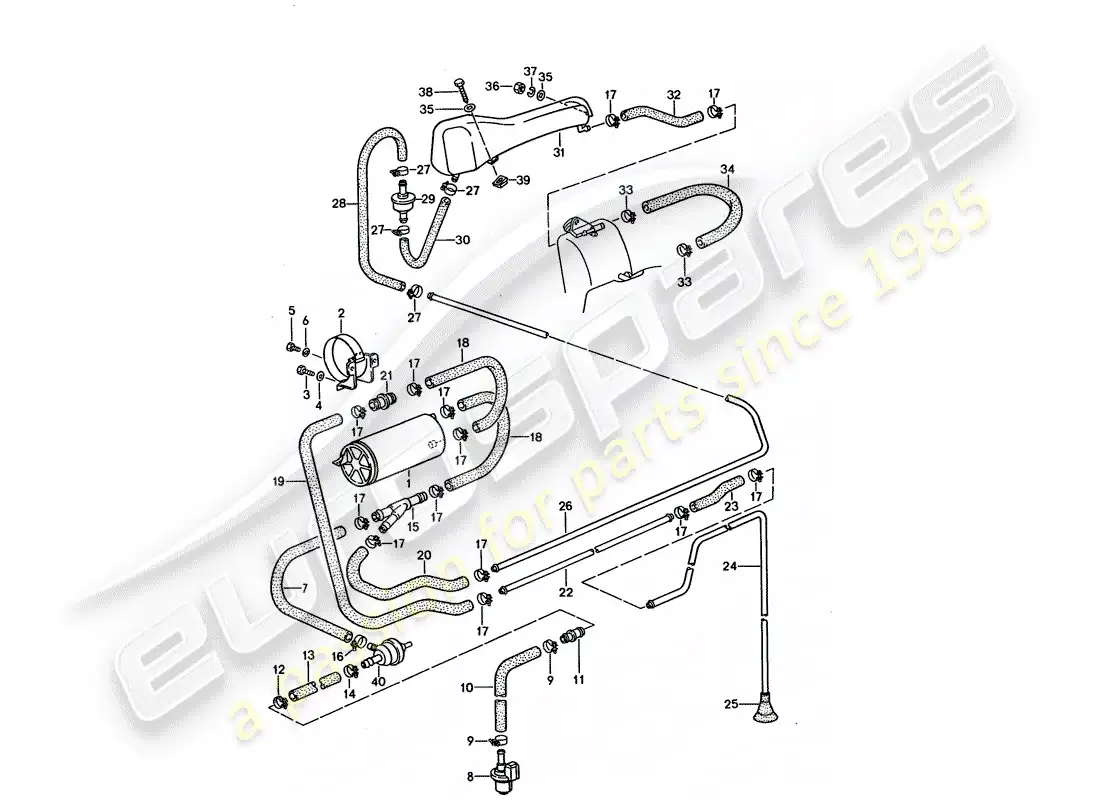 porsche 1992 (928) tank ventilation parts diagram