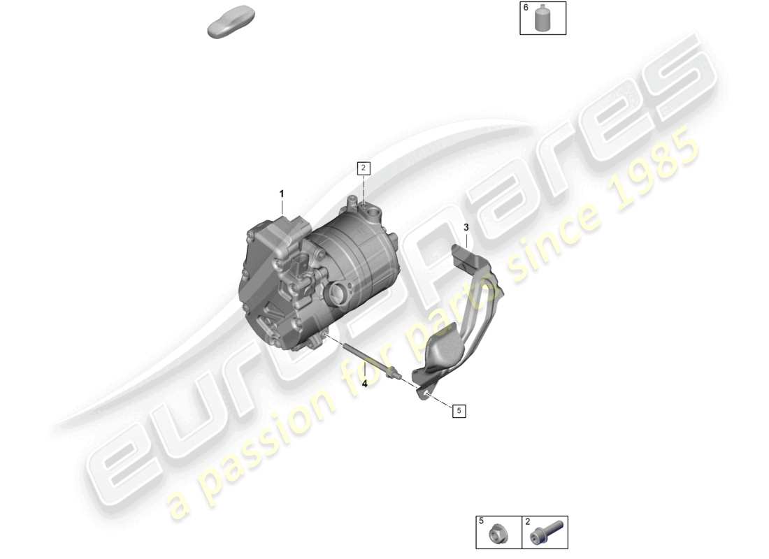 porsche 2024 (panamera 976) heating, air cond. system for vehicles with hybrid drive electric a/c compressor part diagram