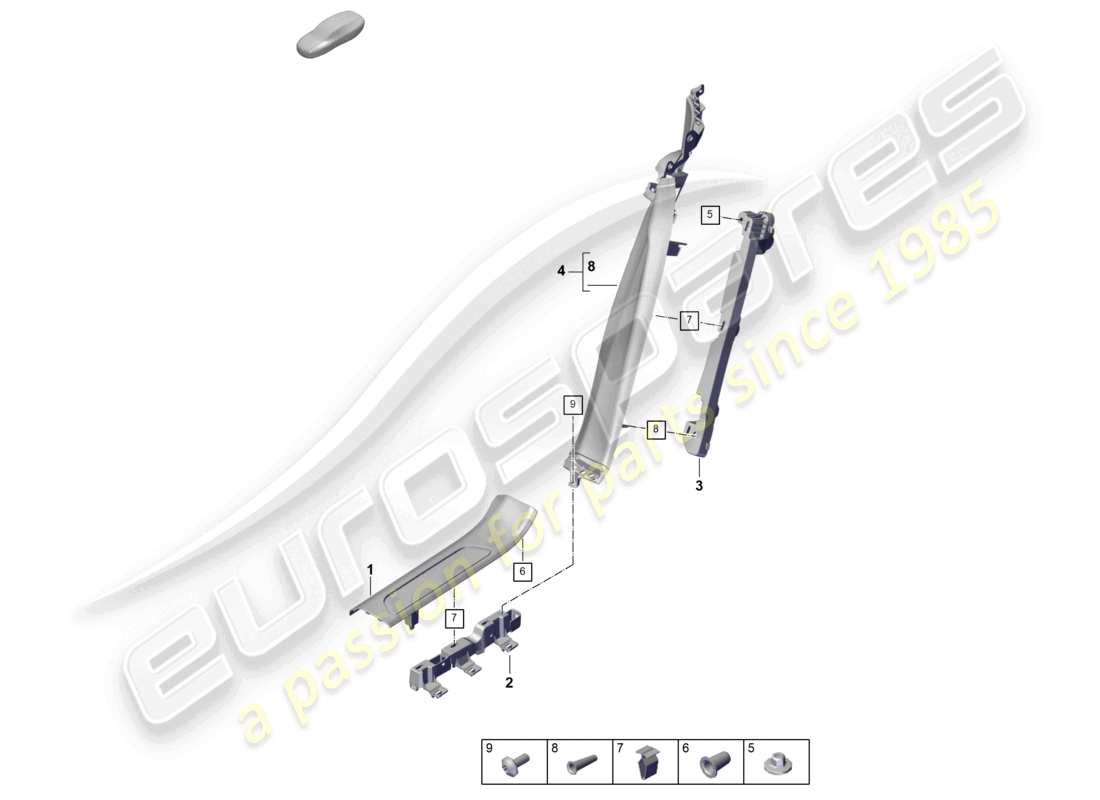 porsche 2024 (panamera 976) tread trim rear part diagram