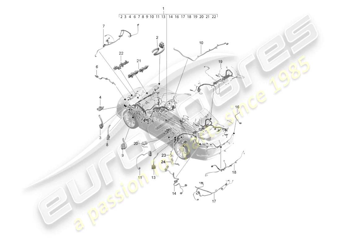 porsche 2021 (991-2 r/gt3/rs) wiring looms passenger compartment and part section wiring harness d - mj 2018>> part diagram