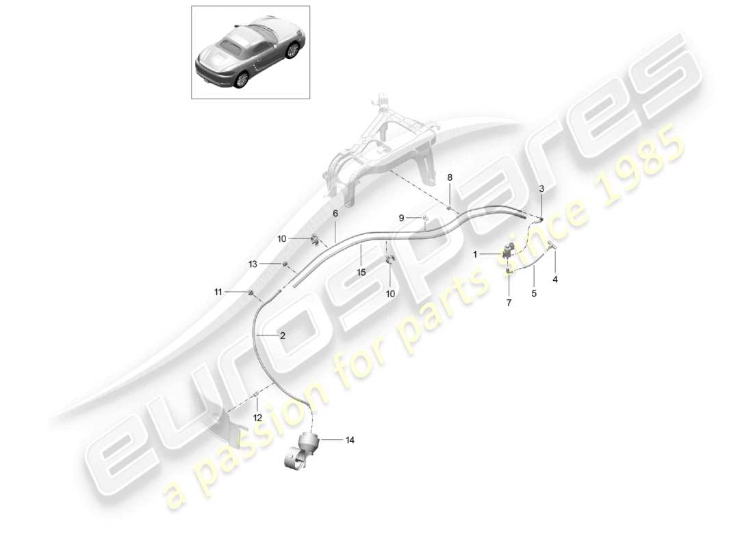 porsche 2023 (718 boxster) exhaust system sport exhaust flap control unit part diagram