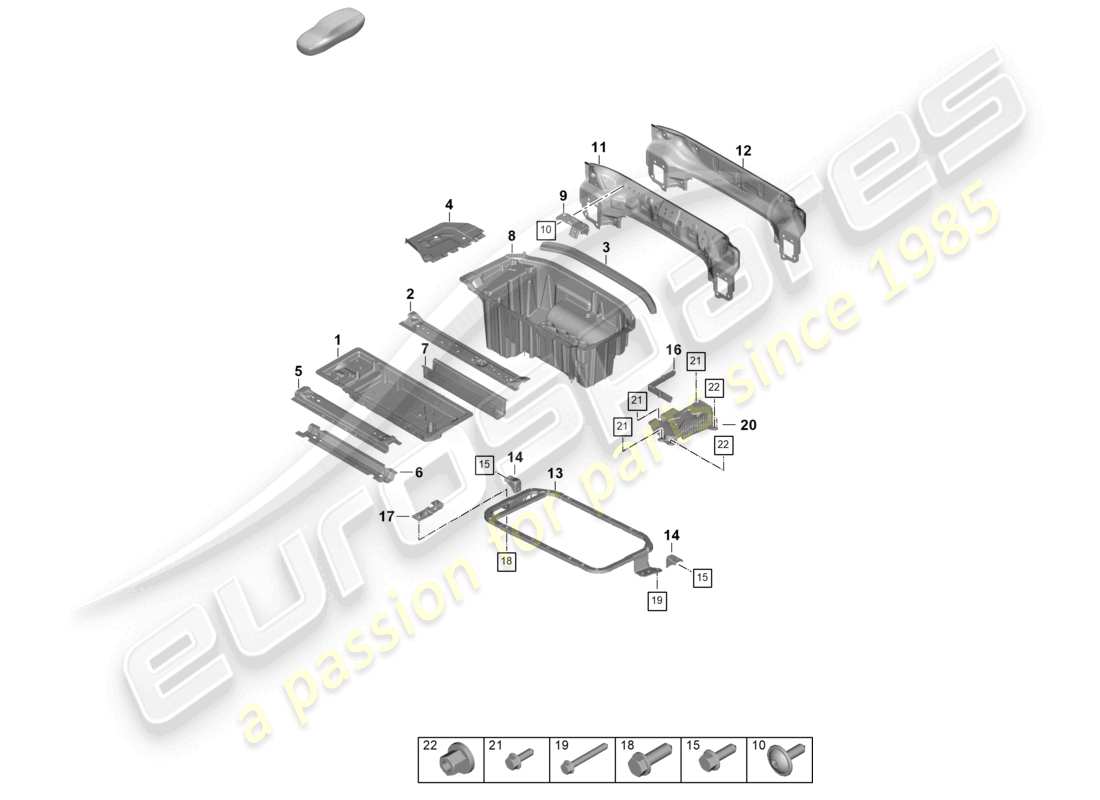 porsche 2024 (panamera 976) rear end bottom plate cross panel part diagram