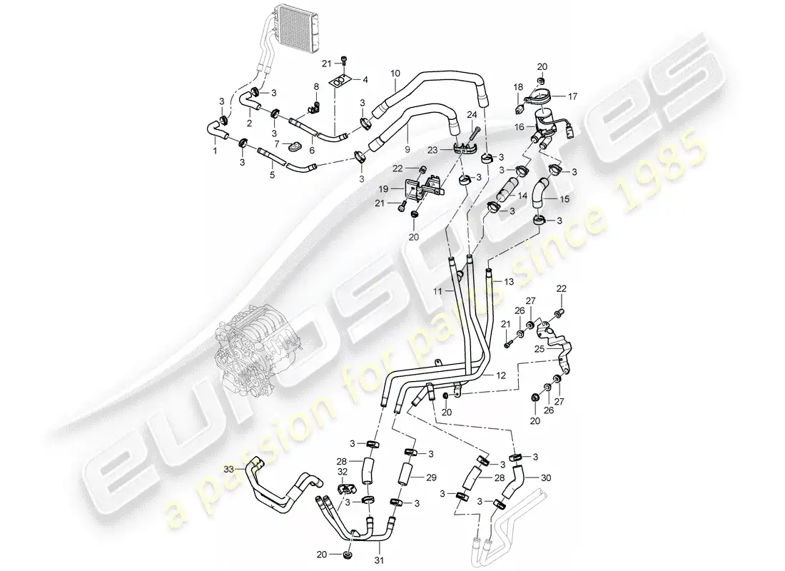 porsche 2009 (cayenne e1 9pa) heater part diagram