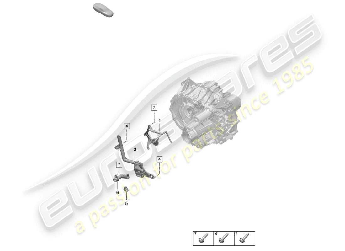 porsche 2025 (macan-e) inner components for front 1-speed gearbox front axle part diagram