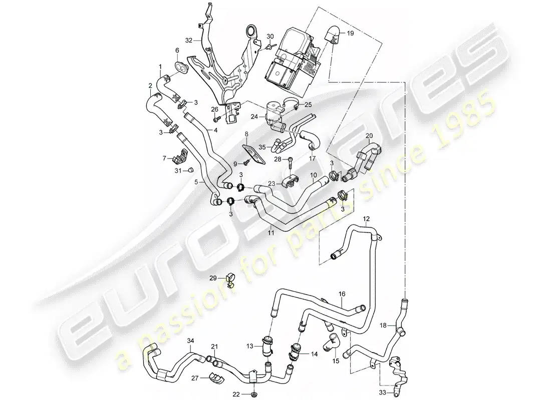 porsche 2009 (cayenne e1 9pa) heater part diagram