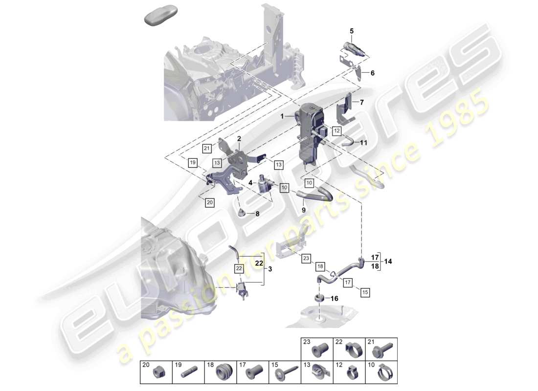 porsche 2024 (cayenne e3 pa) auxiliary heater for coolant circuit part diagram