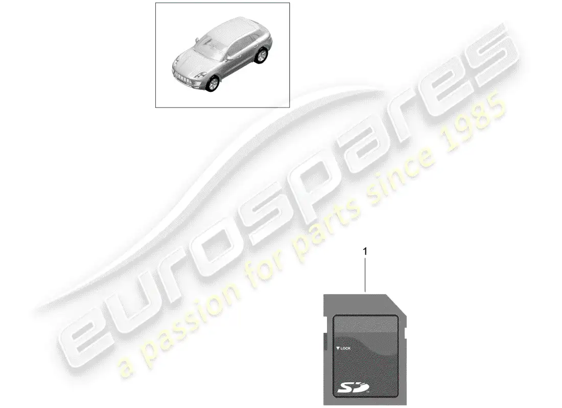 porsche 2015 (macan) sd memory card for updating parts diagram