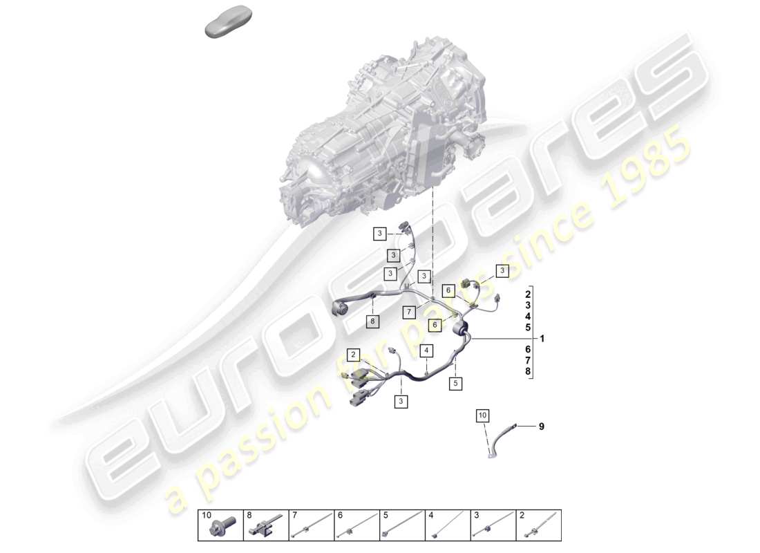 porsche 2024 (992-2) wiring harness for gearbox part diagram