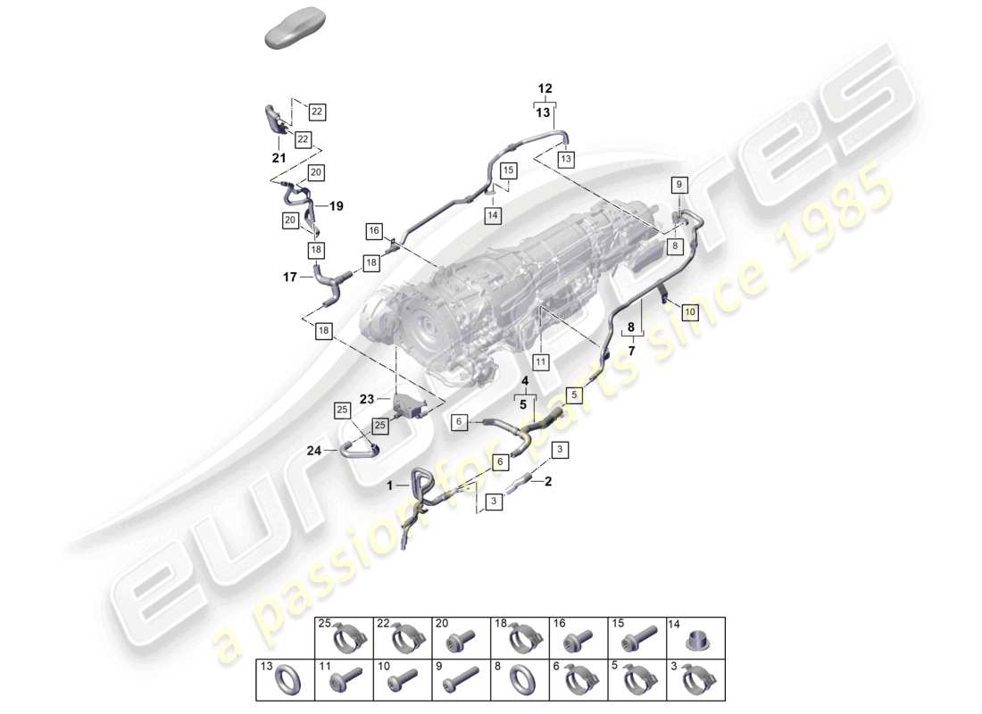 porsche 2024 (cayenne e3 pa) coolant cooling system cayenne gts part diagram