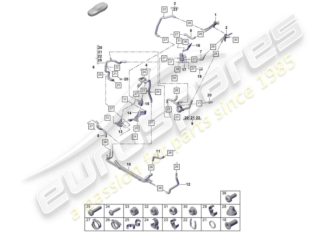 porsche 2024 (cayenne e3 pa) heater front high-temperature circuit for vehicles with hybrid drive part diagram