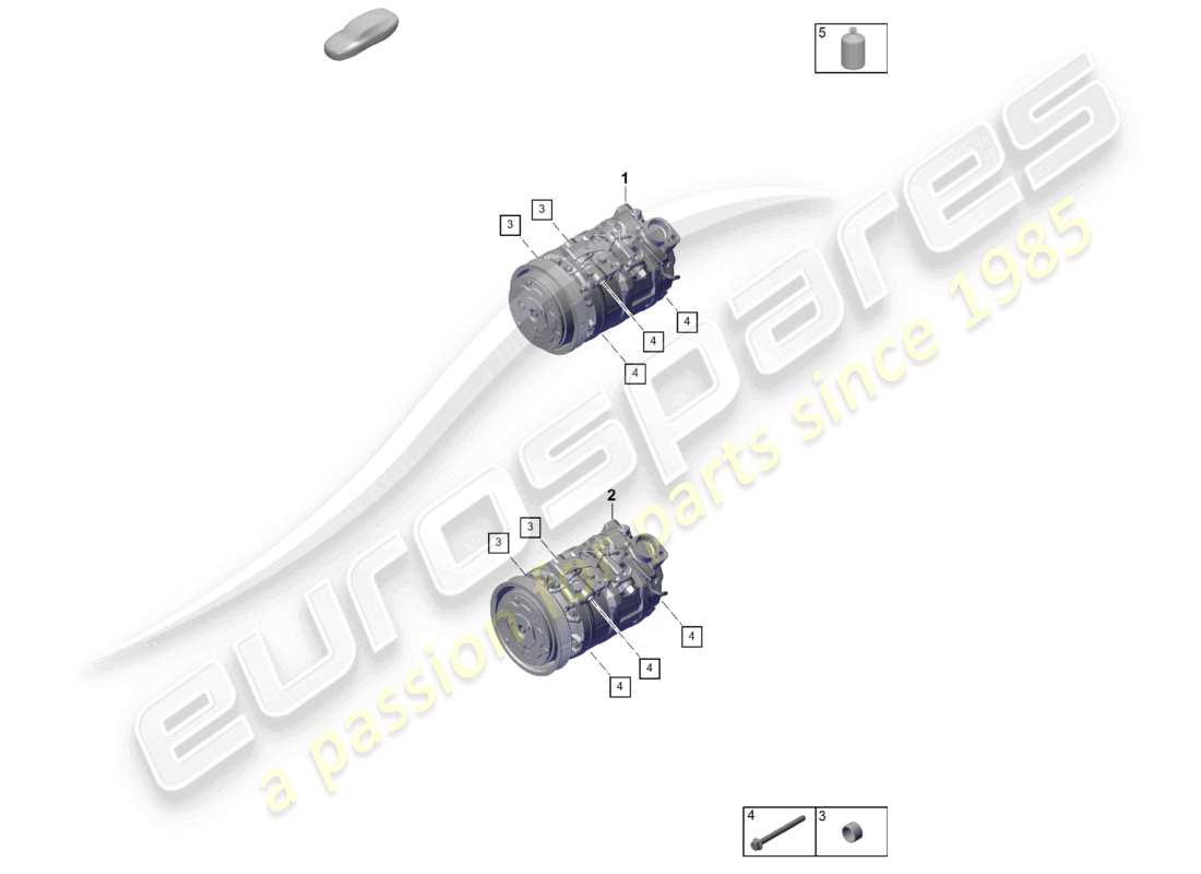 porsche 2025 (cayenne e3 pa) a/c compressor part diagram