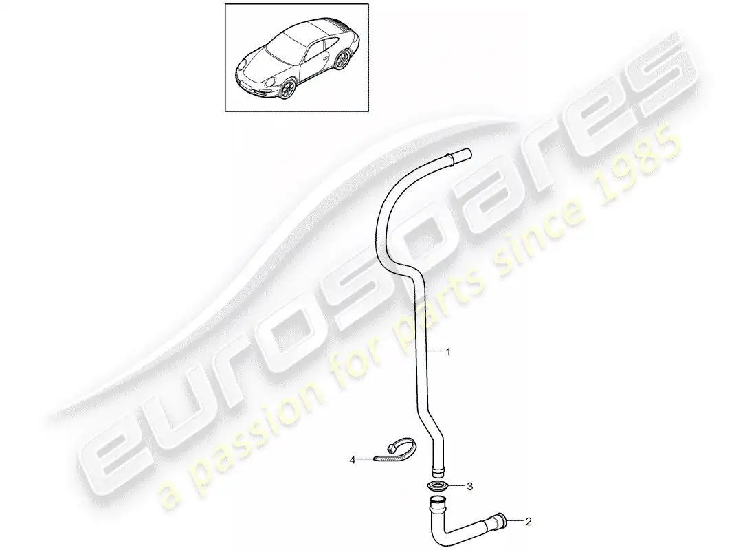 porsche 2011 (997-2) water drain pipe parts diagram